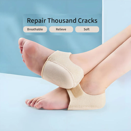 1 Pair Silicone Heel Pads, Shock Absorption, Relieving Leg Pressure, Adjustable Straps, Prevent Slipping Insoles - Marino Express