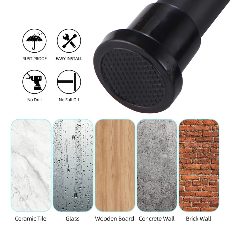 Retractable Curtain Rod – Adjustable, High Resistance (80–240 cm)