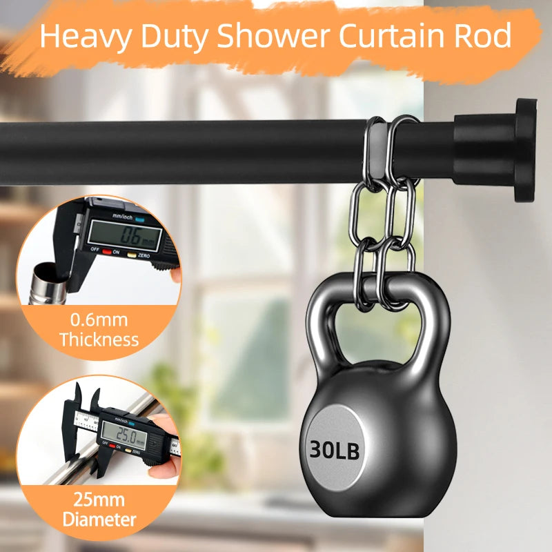 Retractable Curtain Rod – Adjustable, High Resistance (80–240 cm)