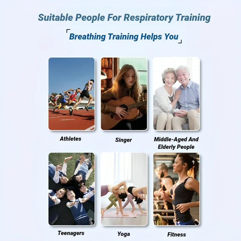 Portable Breathing Exercise Lungs Portable Breath Fitness Sports Exerciser Device Endurance Workout with Adjustable Resistances - Marino Express
