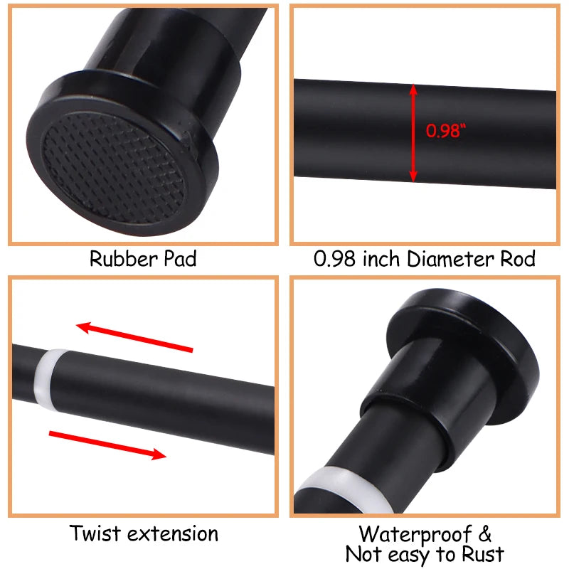 Retractable Curtain Rod – Adjustable, High Resistance (80–240 cm)